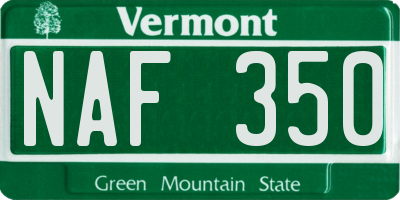VT license plate NAF350