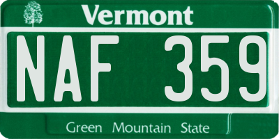 VT license plate NAF359