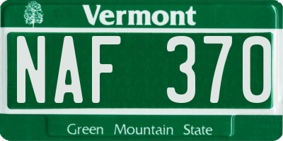 VT license plate NAF370