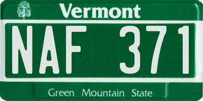 VT license plate NAF371