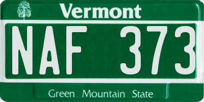 VT license plate NAF373
