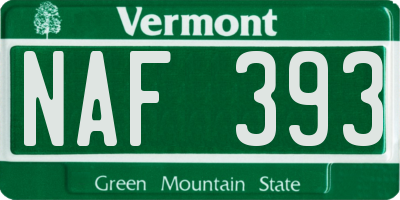 VT license plate NAF393
