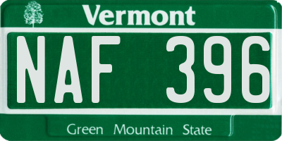 VT license plate NAF396