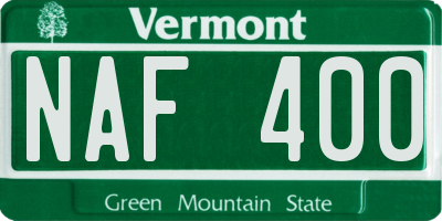 VT license plate NAF400
