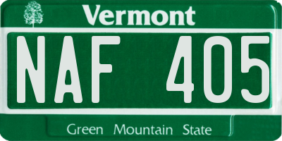 VT license plate NAF405
