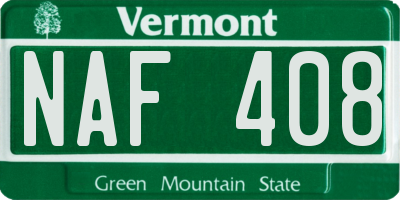 VT license plate NAF408