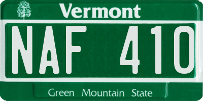 VT license plate NAF410