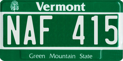 VT license plate NAF415