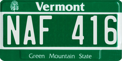 VT license plate NAF416