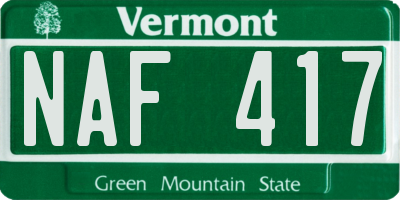 VT license plate NAF417