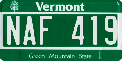 VT license plate NAF419