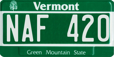 VT license plate NAF420