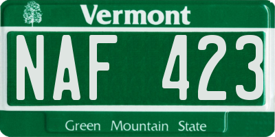 VT license plate NAF423