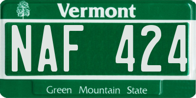 VT license plate NAF424