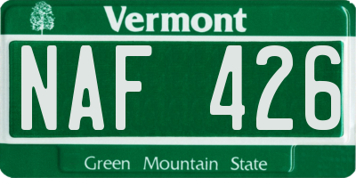 VT license plate NAF426