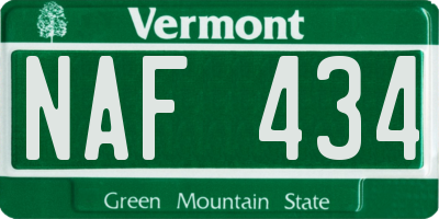VT license plate NAF434