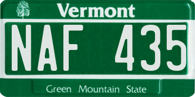 VT license plate NAF435