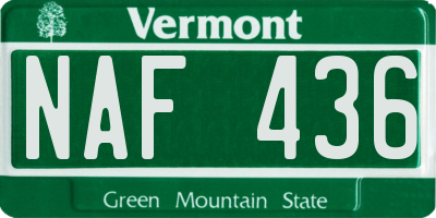 VT license plate NAF436