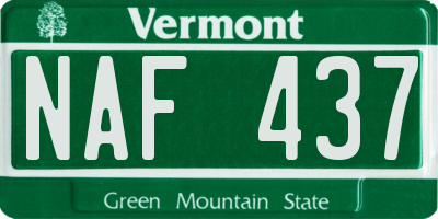 VT license plate NAF437