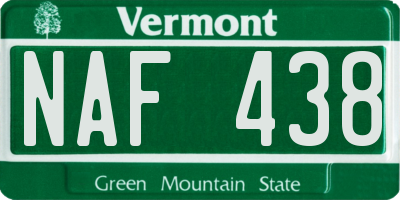 VT license plate NAF438