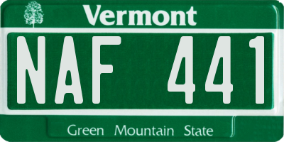 VT license plate NAF441