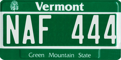VT license plate NAF444