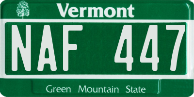 VT license plate NAF447