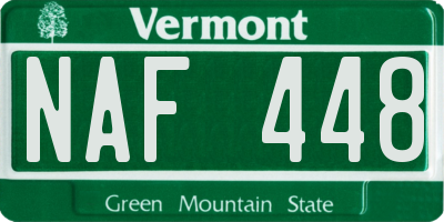 VT license plate NAF448