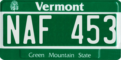 VT license plate NAF453
