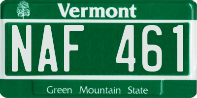 VT license plate NAF461