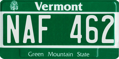 VT license plate NAF462