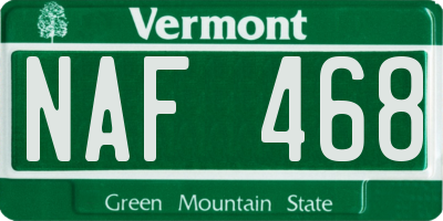 VT license plate NAF468