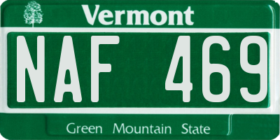 VT license plate NAF469