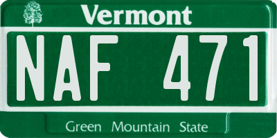 VT license plate NAF471