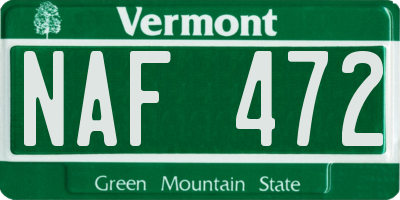 VT license plate NAF472