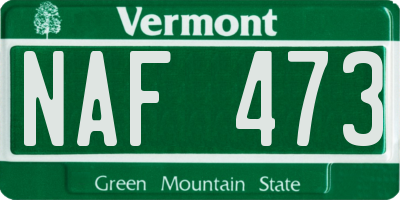VT license plate NAF473