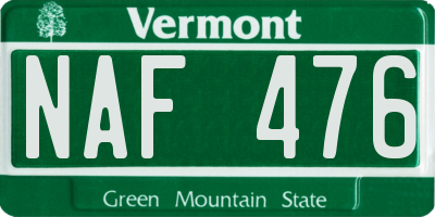 VT license plate NAF476