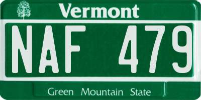 VT license plate NAF479