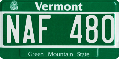 VT license plate NAF480