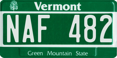 VT license plate NAF482