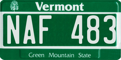 VT license plate NAF483