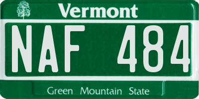 VT license plate NAF484