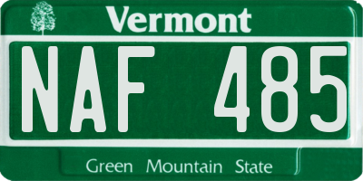 VT license plate NAF485