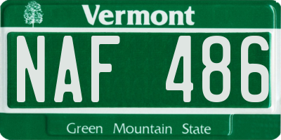 VT license plate NAF486