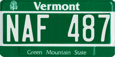 VT license plate NAF487