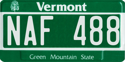VT license plate NAF488