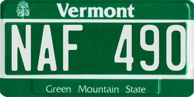 VT license plate NAF490