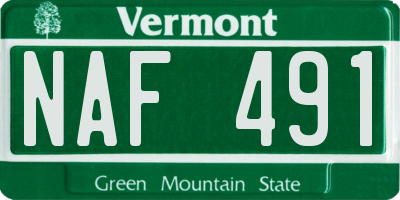 VT license plate NAF491