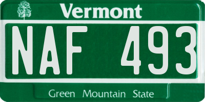 VT license plate NAF493