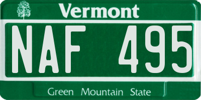 VT license plate NAF495
